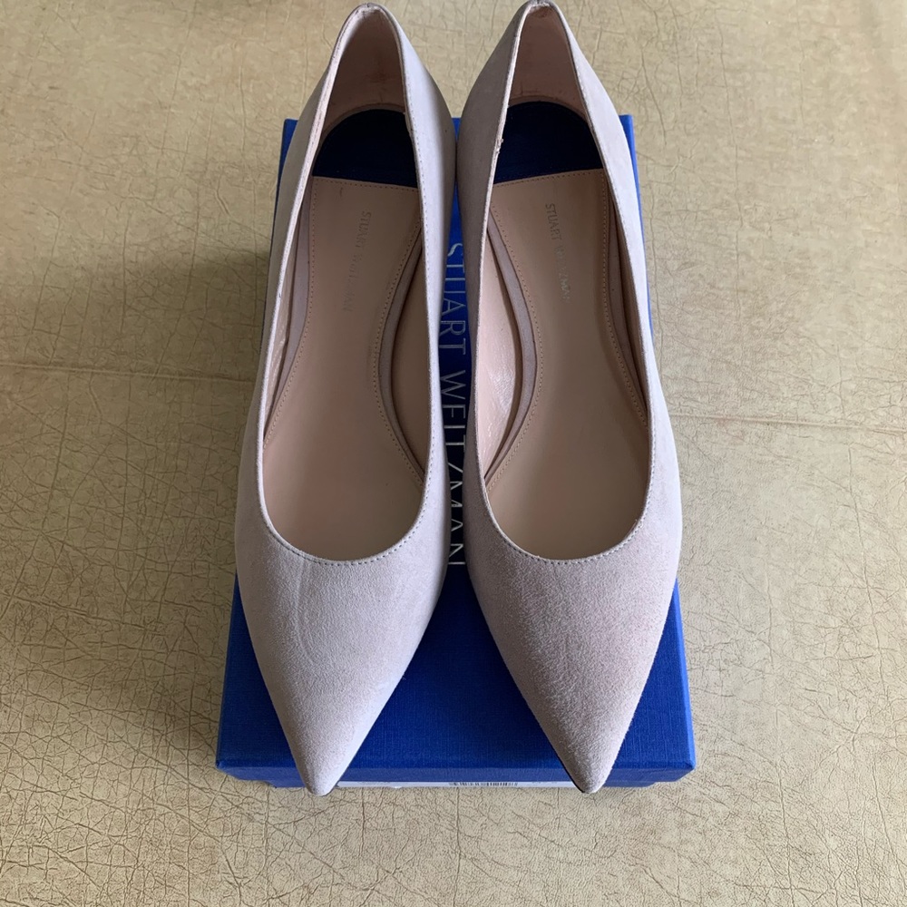 Stuart Weitzman Leigh 45 Pebble Suede Pumps